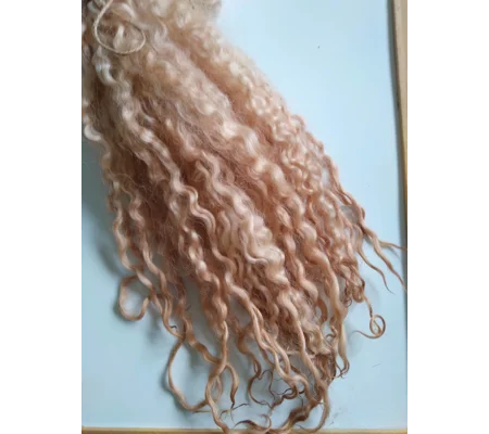 Strawberry blonde curly wool locks, 28g 14g or 7g Masham/teeswater