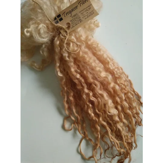 Strawberry blonde curly wool locks, 28g 14g or 7g Masham/teeswater