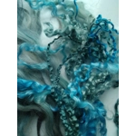 blue curly wool and wool locks, 10g, 6 breed mix