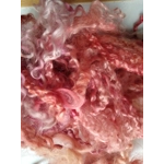 red and pink curly wool and wool locks, 10g, 6 breed mix
