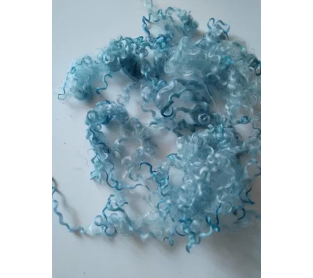 Pastel Blue - mixed blues curly wool and locks, 10g