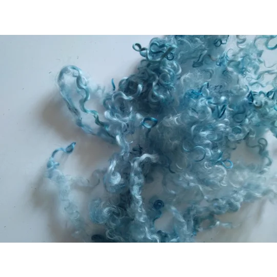 Pastel Blue - mixed blues curly wool and locks, 10g