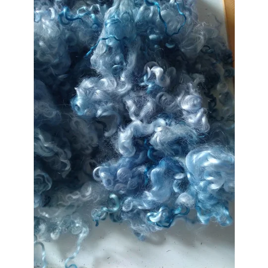 Summer Skies - mixed blues curly wool and locks, 10g