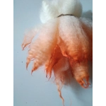 Orange dip crimped mini wool locks, hand washed + dyed, 3-5", 7g