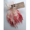 Red pink dip wavy crimped mini wool locks, hand washed + dyed, 4-6, 7g