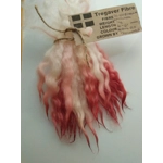 Red pink dip wavy crimped mini wool locks, hand washed + dyed, 4-6, 7g