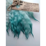 Teal dip wavy crimped mini wool locks, hand washed + dyed, 4-6, 7g