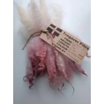 Berries pink dip crimped mini wool locks, hand washed + dyed, 3-5", 7g