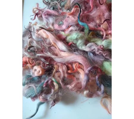 Rainbow curly wool, 10g White Faced Dartmoor