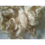 cream tan and gold loose curly wool 10g