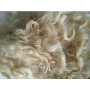 cream tan and gold loose curly wool 10g