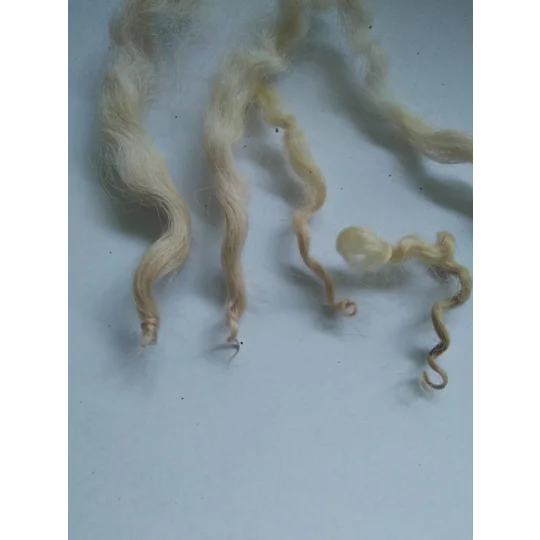 cream tan and gold loose curly wool 10g