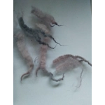 pink and grey perendale wool and locks 10g