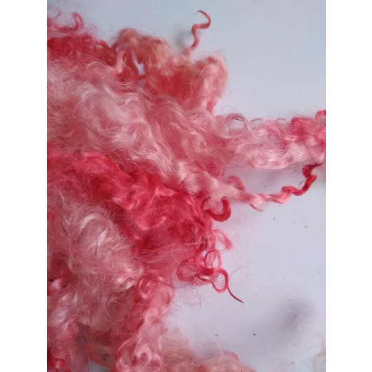 red and pink teeswater wool and locks 10g