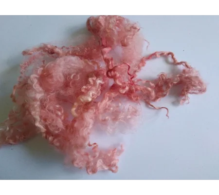 pink and golden peach teeswater wool and locks 10g