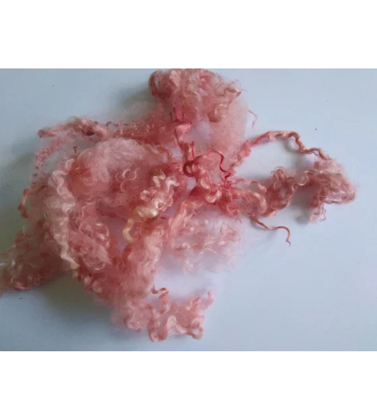 pink and golden peach teeswater wool and locks 10g