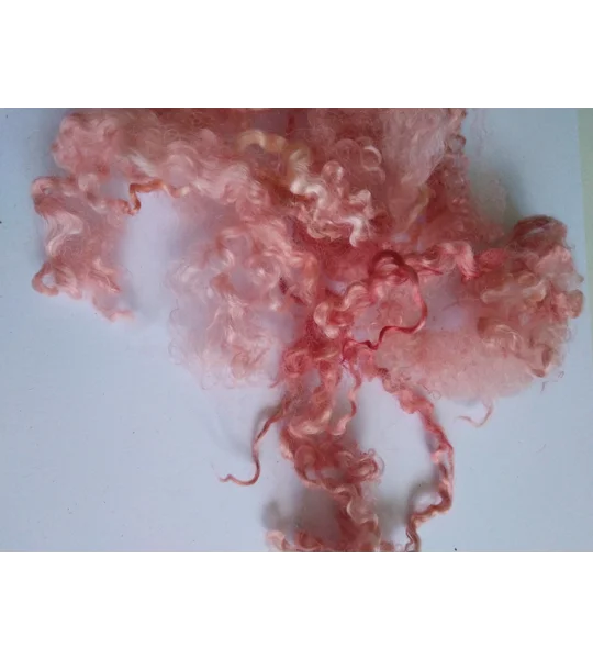 pink and golden peach teeswater wool and locks 10g