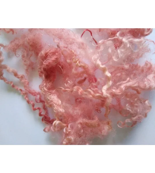 pink and golden peach teeswater wool and locks 10g