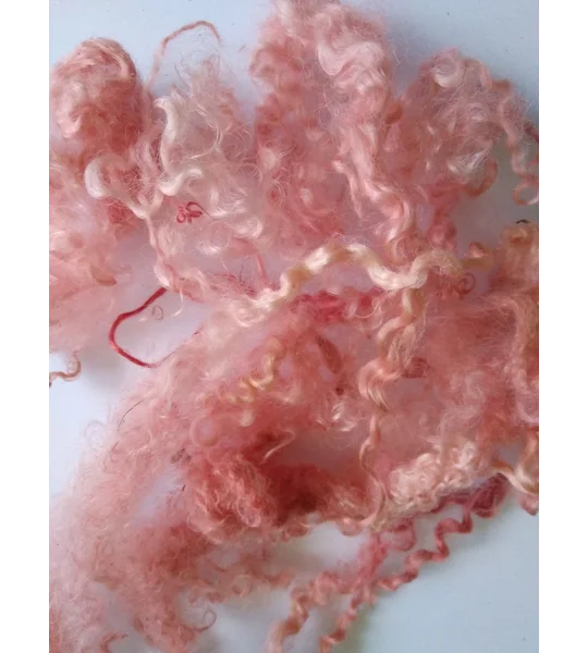 pink and golden peach teeswater wool and locks 10g