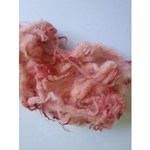 clay pink red orange perendale lamb wool and locks 10g