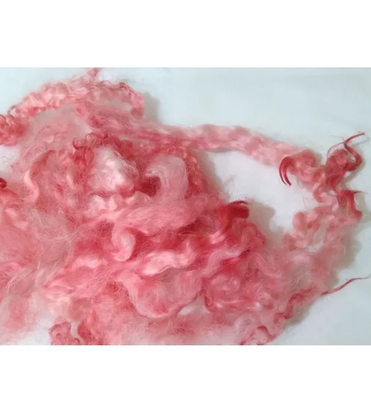 Red and pink Masham wool and locks 10g