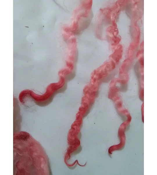 Red and pink Masham wool and locks 10g