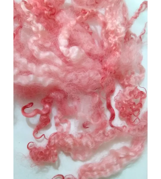 Red and pink Masham wool and locks 10g