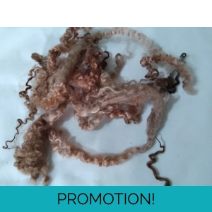 chocolate mix teeswater wool and locks 10g