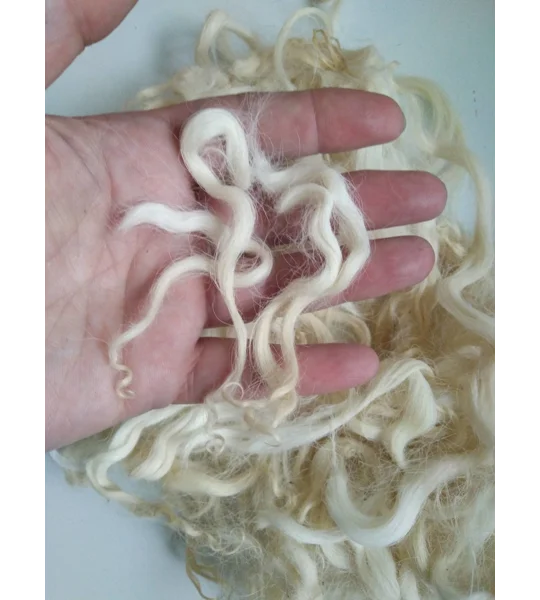 Natural wavy undyed wavy wool and locks