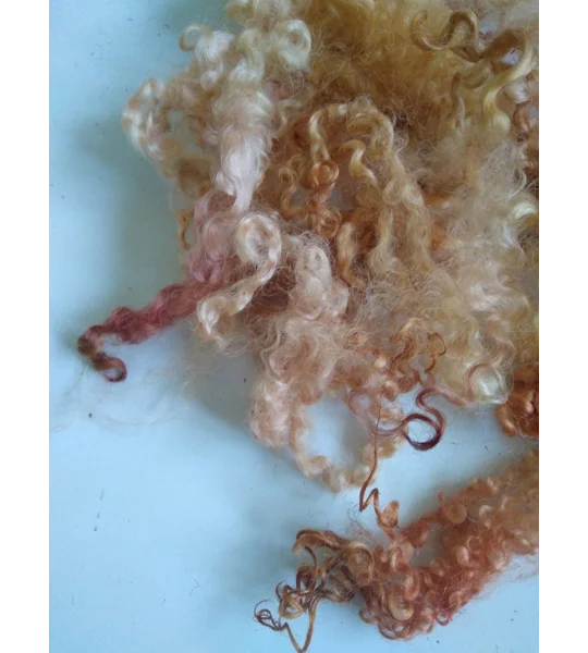 Autumn leaves copper gold pink curly wool (v)