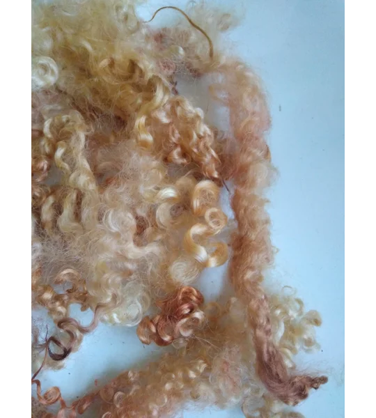 Autumn leaves copper gold pink curly wool (v)