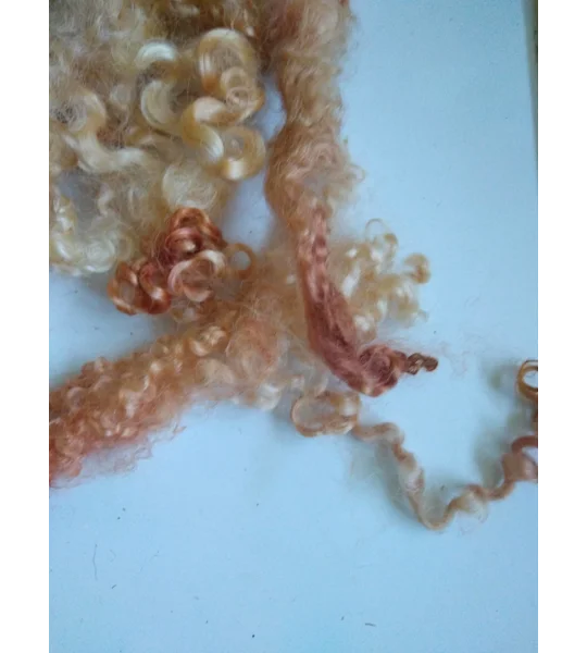 Autumn leaves copper gold pink curly wool (v)