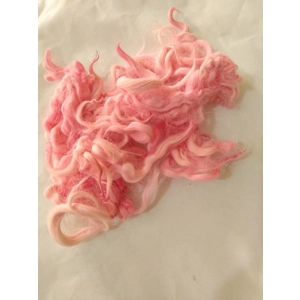 Flamingo pink curly wool and locks, 10g