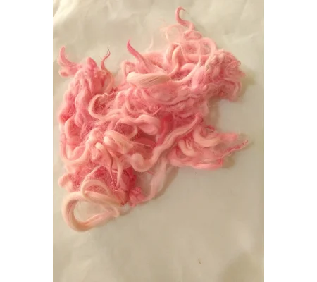 Flamingo pink curly wool and locks, 10g