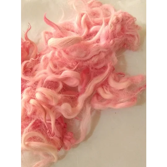 Flamingo pink curly wool and locks, 10g