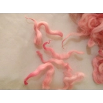 Flamingo pink curly wool and locks, 10g