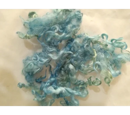 Marine blue green curly wool and locks, 10g (v)
