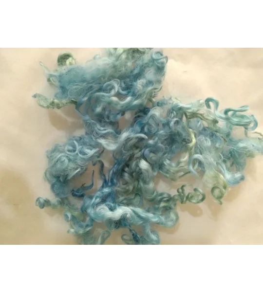 Marine blue green curly wool and locks, 10g (v)
