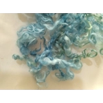 Marine blue green curly wool and locks, 10g (v)