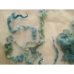 Marine blue green curly wool and locks, 10g (v)