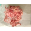 Coral pink curly wool and locks