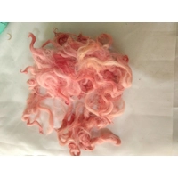 Coral pink curly wool and locks