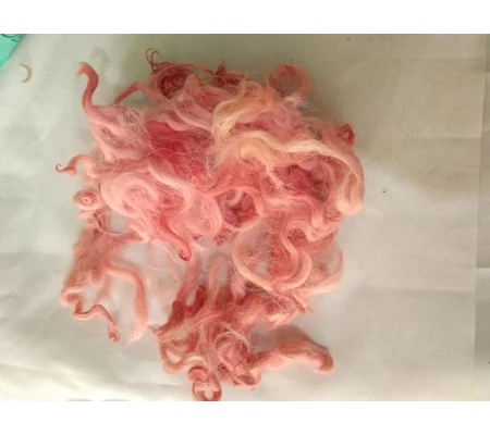 Coral pink curly wool and locks