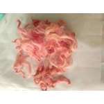 Coral pink curly wool and locks