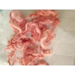 Coral pink curly wool and locks