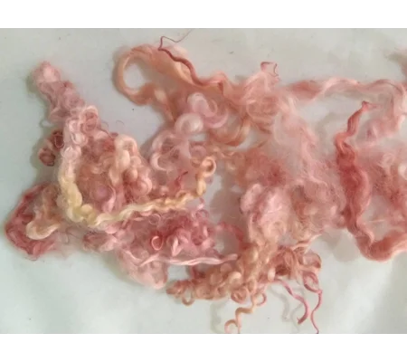 Sea pink and gold curly wool and locks, 10g