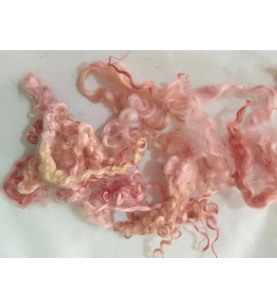 Sea pink and gold curly wool and locks, 10g
