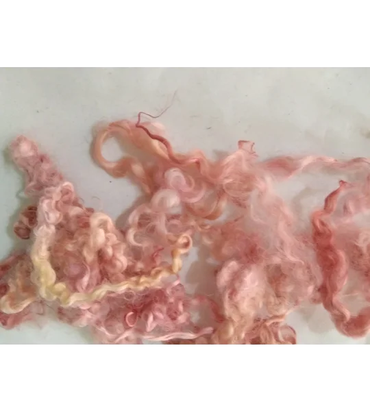 Sea pink and gold curly wool and locks, 10g