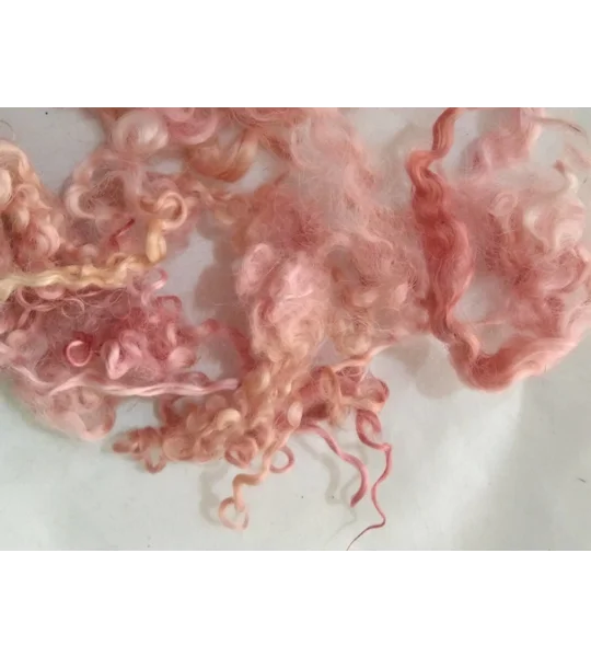 Sea pink and gold curly wool and locks, 10g