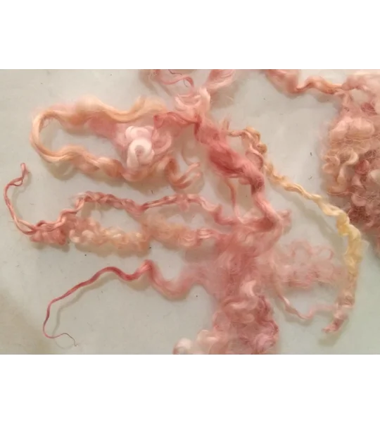 Sea pink and gold curly wool and locks, 10g
